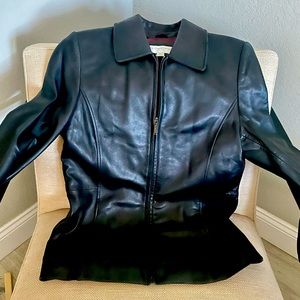 Liz Claiborne genuine black leather women’s jacket